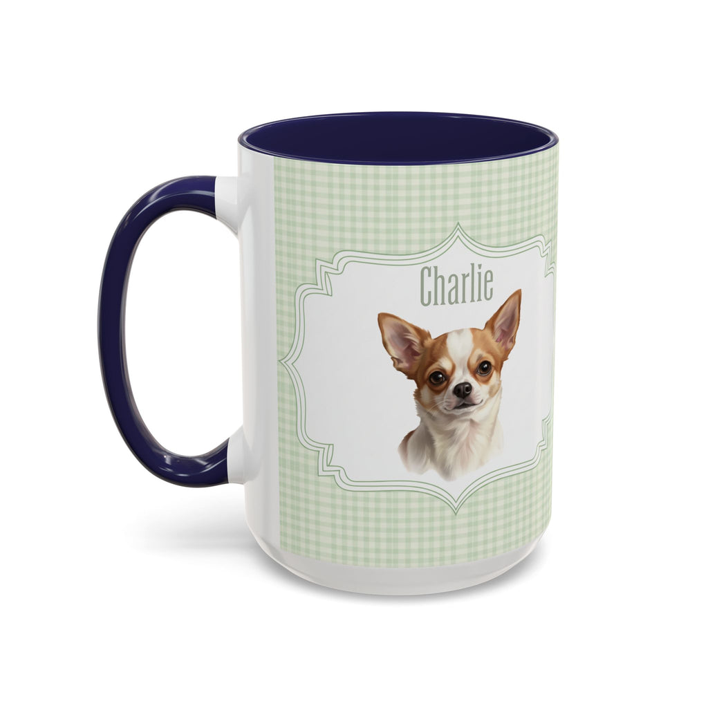 Personalized Pet Portrait Mug — Custom Pet Photo & Name Coffee Mug, Vintage Striped Oval Frame Design (11oz/15oz)