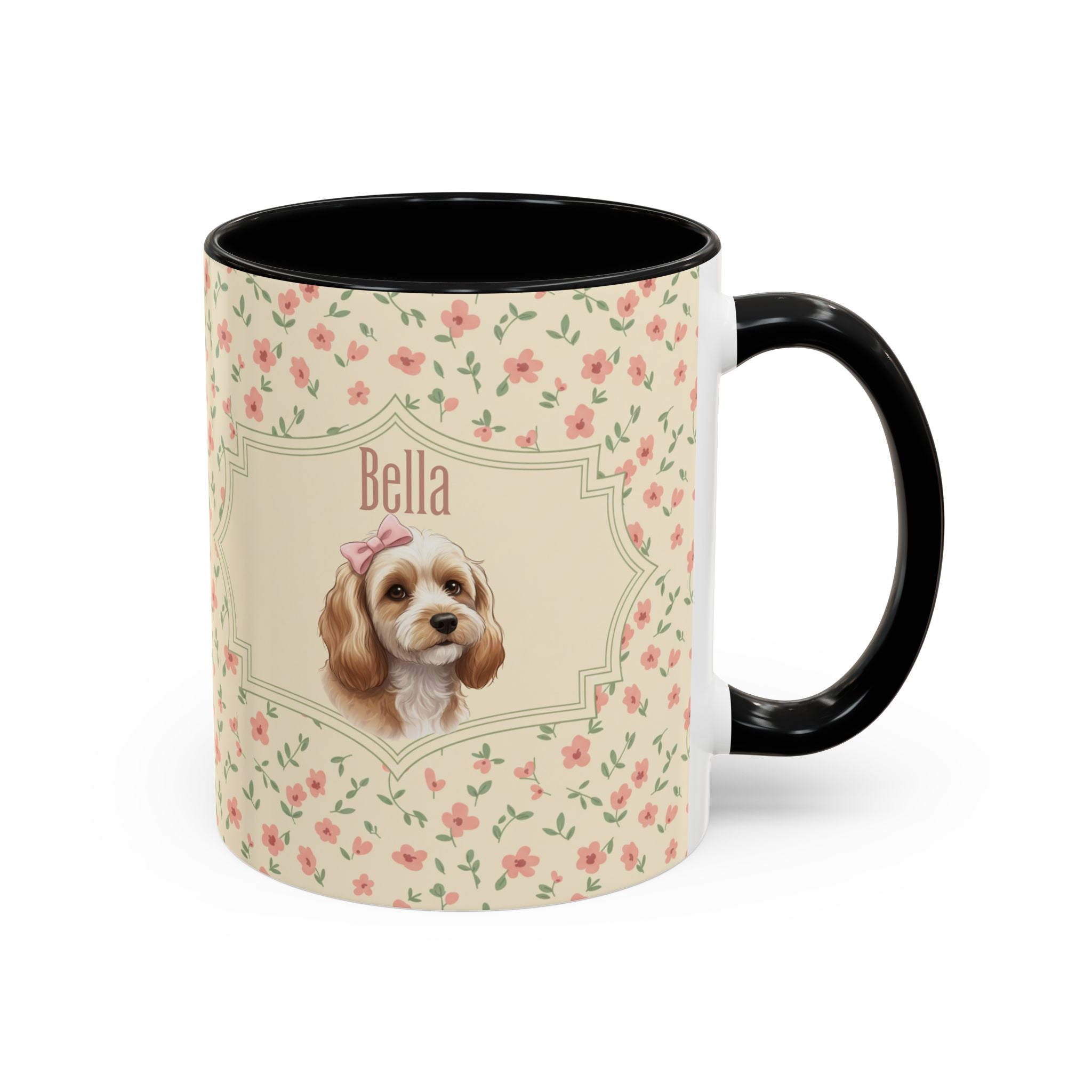 Personalized Pet Portrait Mug — Custom Pet Photo & Name Coffee Mug, Elegant Custom Pet Design (11oz/15oz)