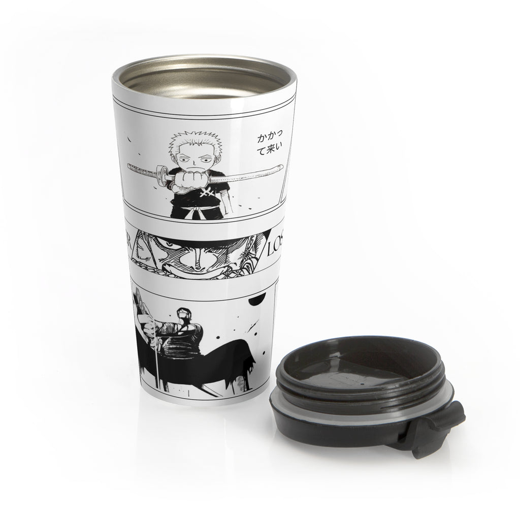 Zoro Anime Travel Mug – 15oz Stainless Steel Manga Tumbler for Coffee, Gym & Office