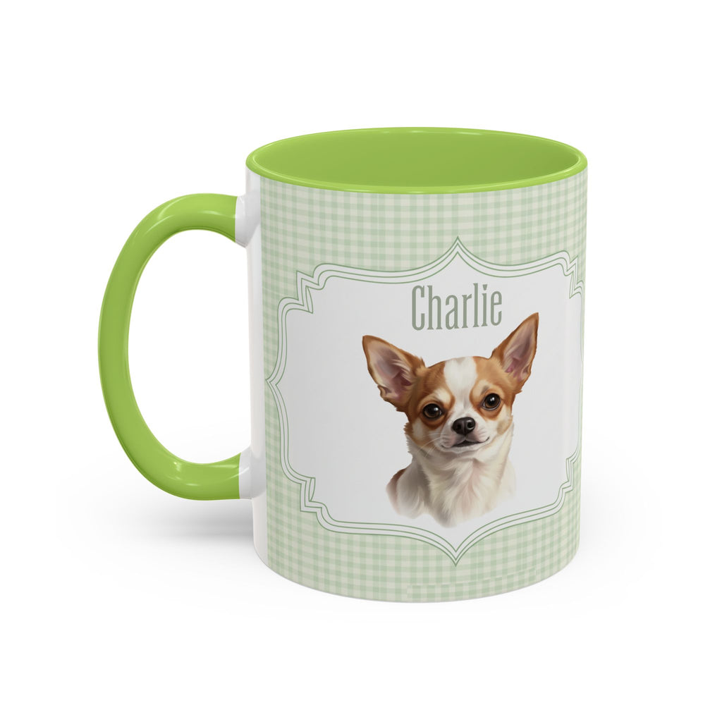 Personalized Pet Portrait Mug — Custom Pet Photo & Name Coffee Mug, Vintage Striped Oval Frame Design (11oz/15oz)