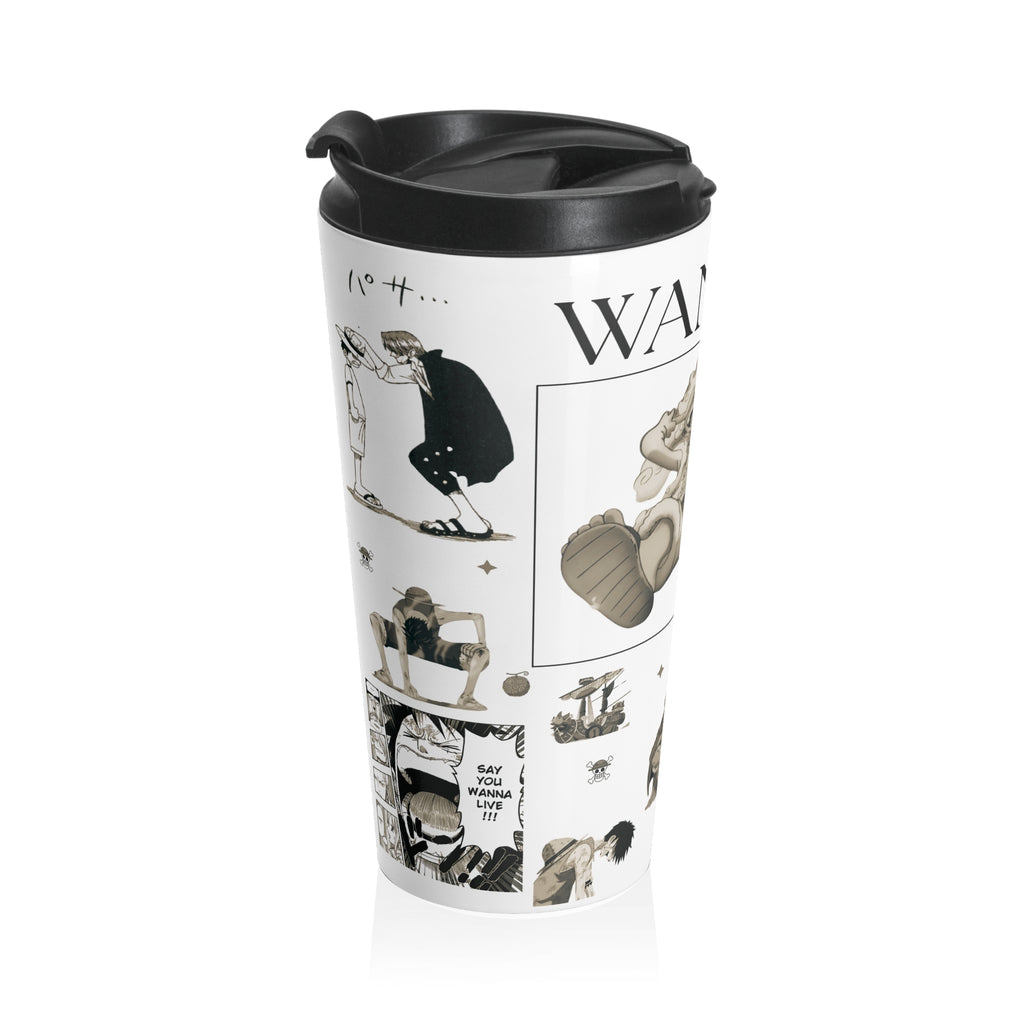 Luffy Inspired Anime Stainless Steel Travel Mug – 15oz Insulated Manga Tumbler for Gym, Office & Coffee