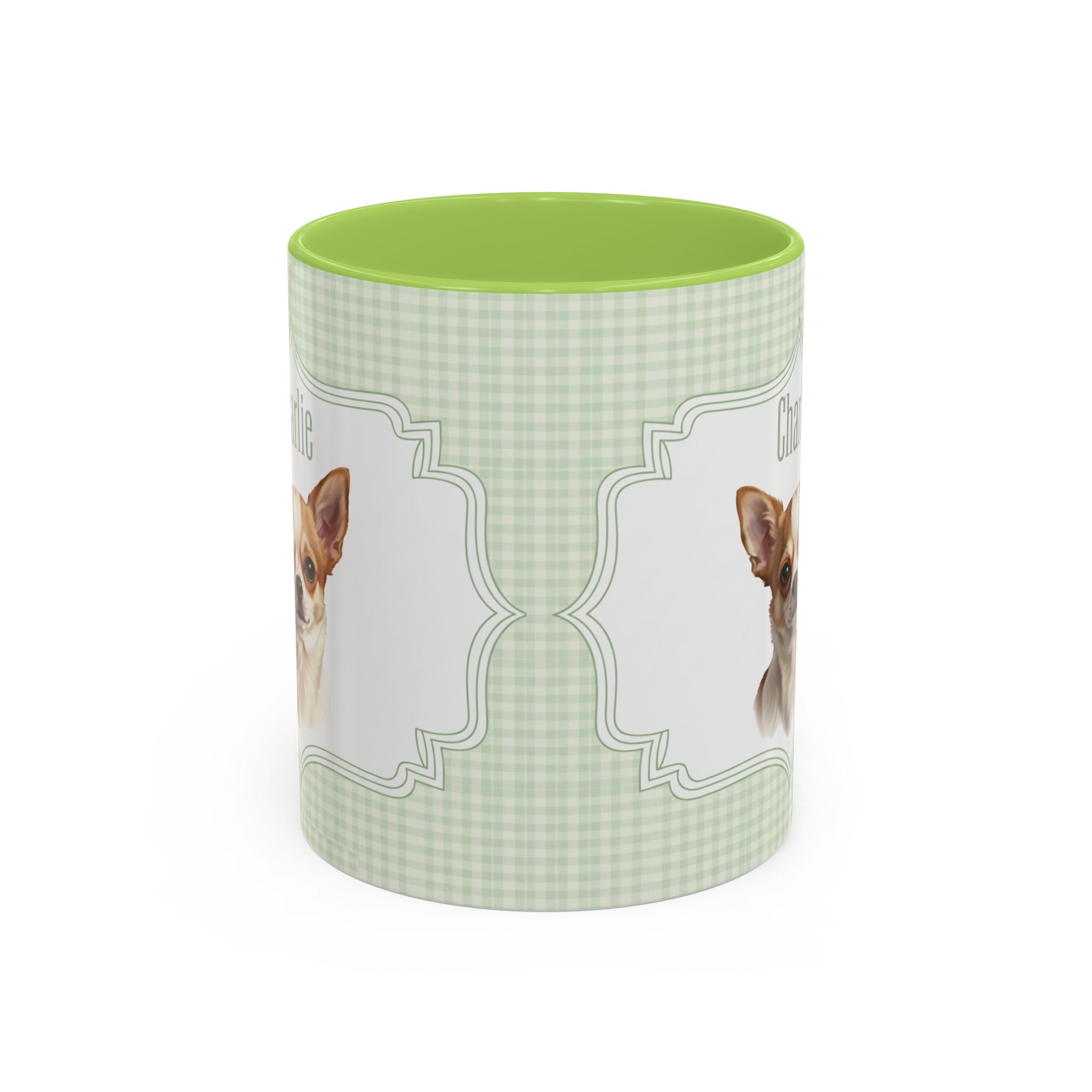 Personalized Pet Portrait Mug — Custom Pet Photo & Name Coffee Mug, Vintage Striped Oval Frame Design (11oz/15oz)