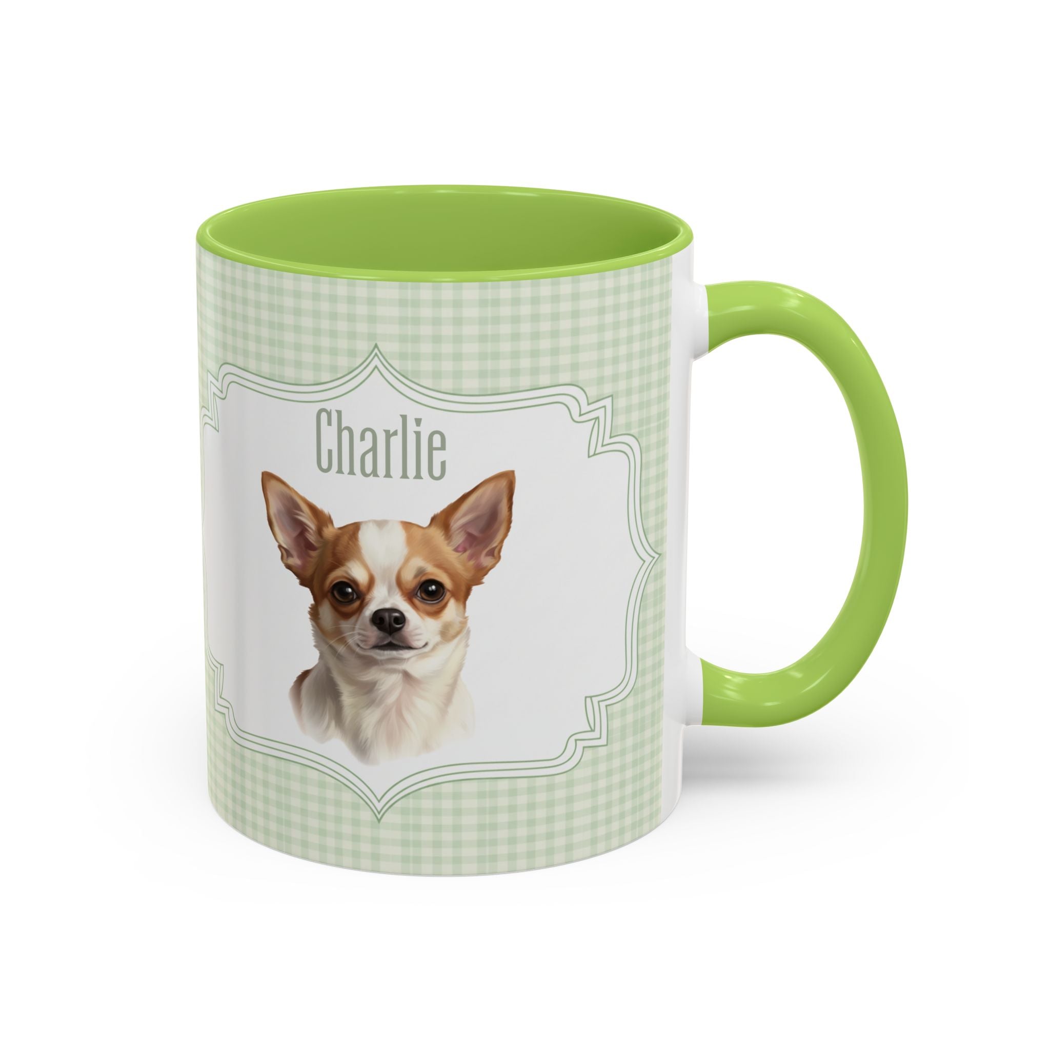 Personalized Pet Portrait Mug — Custom Pet Photo & Name Coffee Mug, Vintage Striped Oval Frame Design (11oz/15oz)