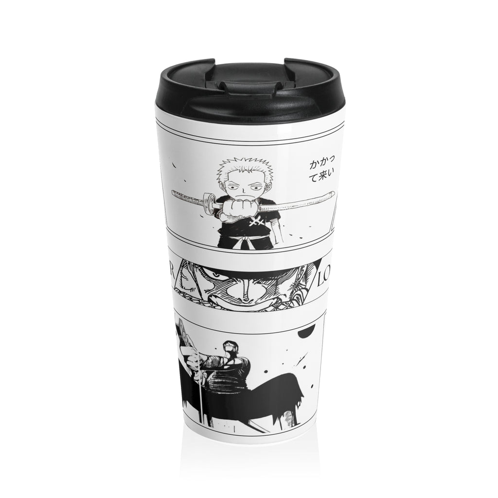 Zoro Anime Travel Mug – 15oz Stainless Steel Manga Tumbler for Coffee, Gym & Office