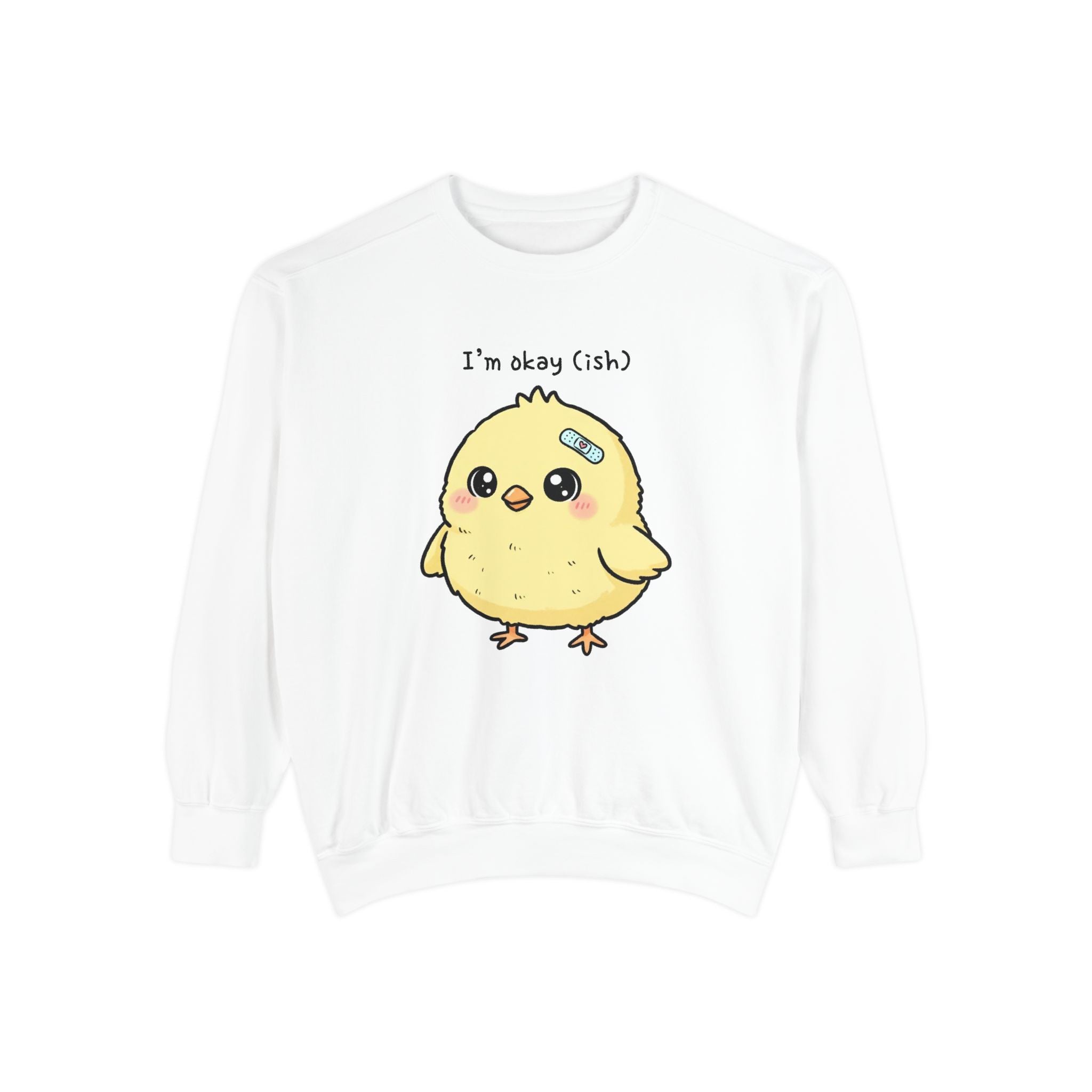 Cute Chick “I’m Okay (Ish)” Sweatshirt – Cozy Unisex Embroidered Pullover