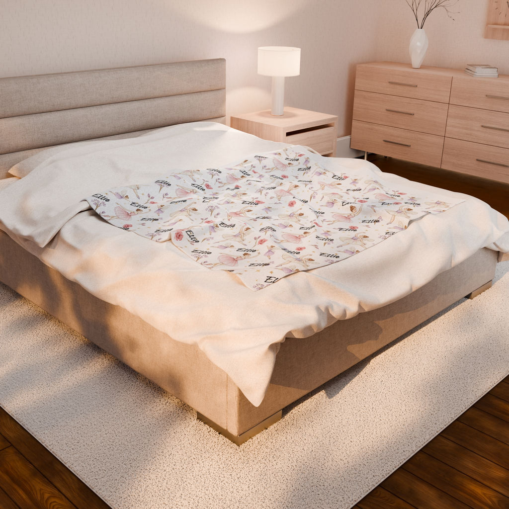 Personalized Enchanted Fairy Garden Plush Blanket — Magical Baby Nursery Throw