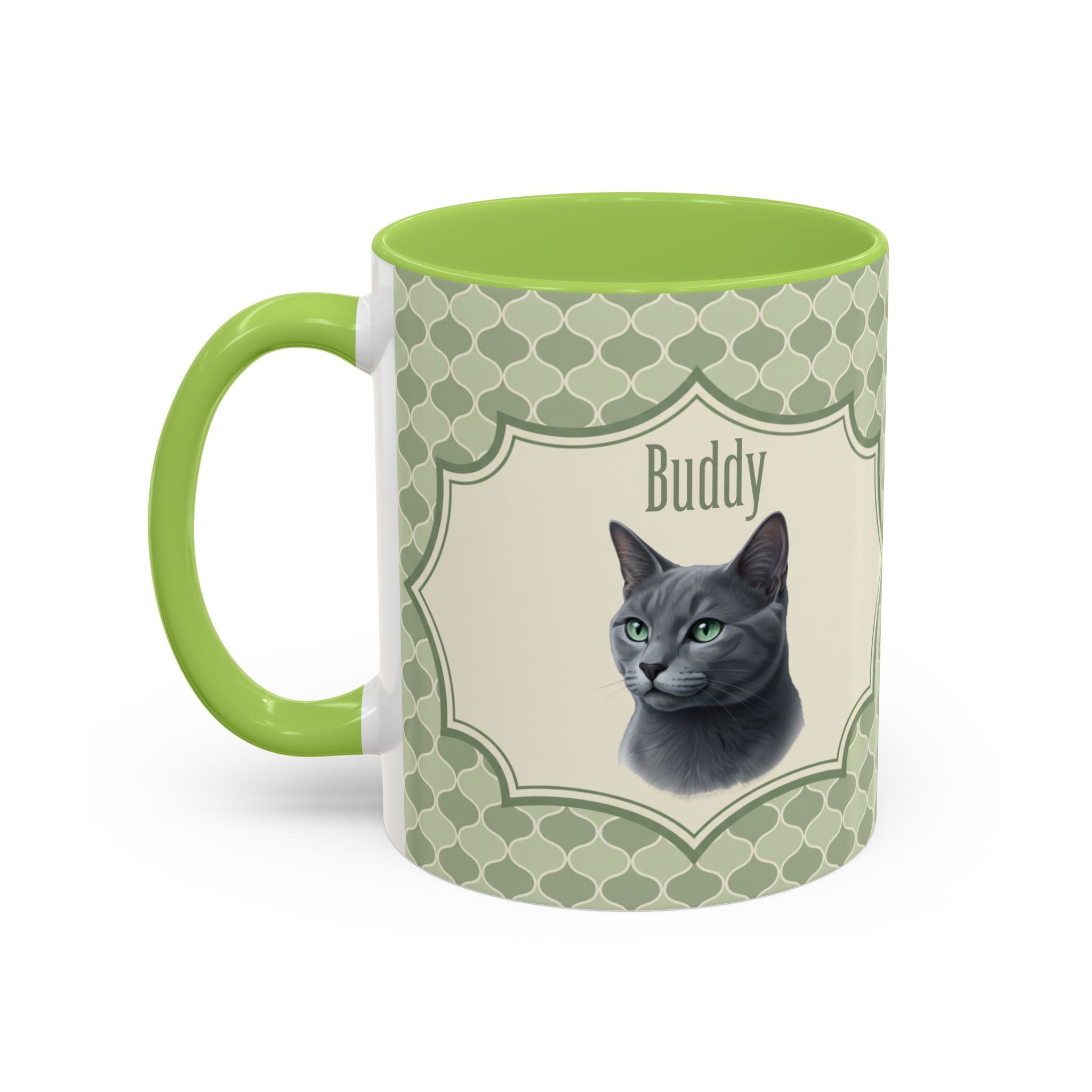 Personalized Pet Portrait Mug — Custom Pet Photo & Name Coffee Mug, Unique Artistic Design (11oz/15oz)