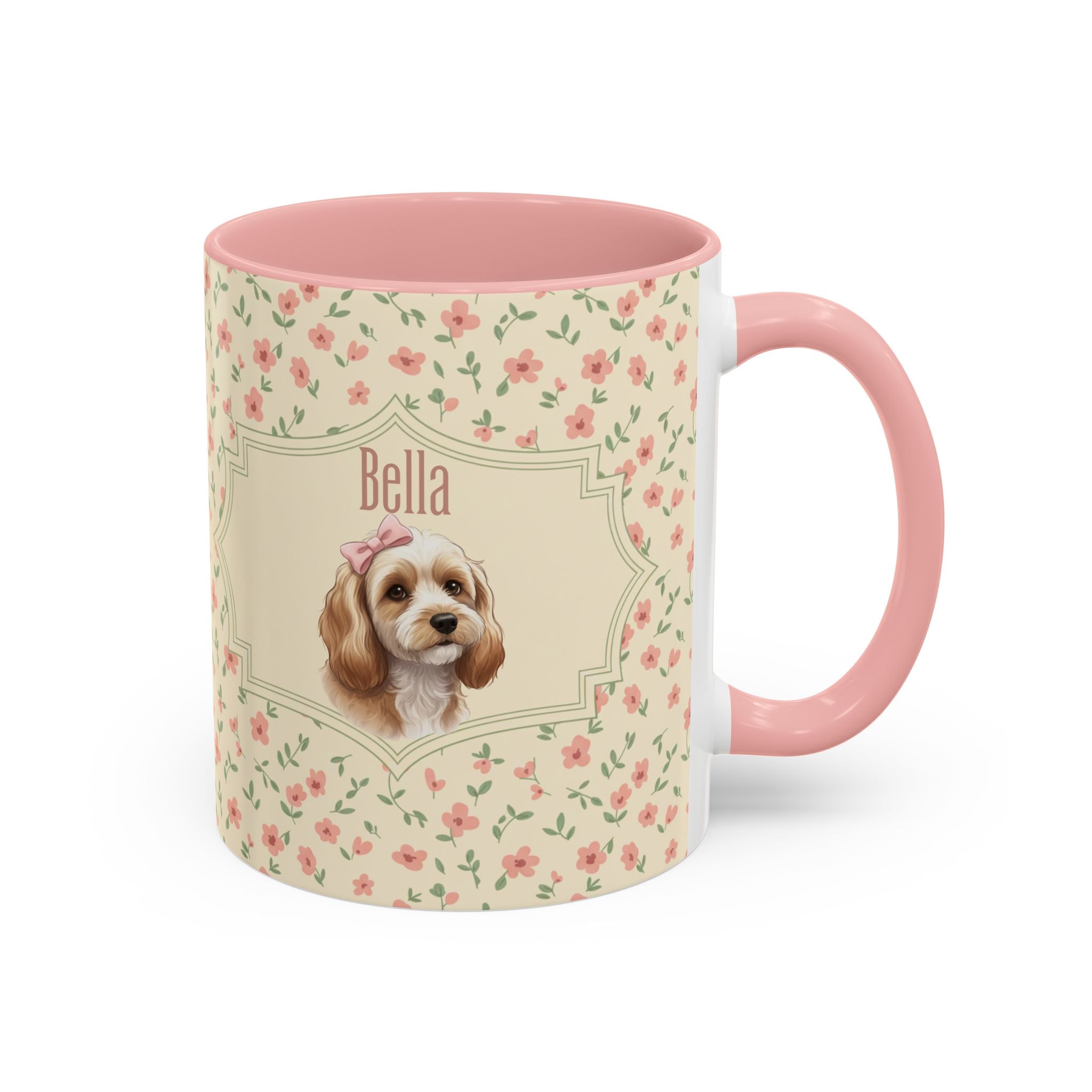 Personalized Pet Portrait Mug — Custom Pet Photo & Name Coffee Mug, Elegant Custom Pet Design (11oz/15oz)