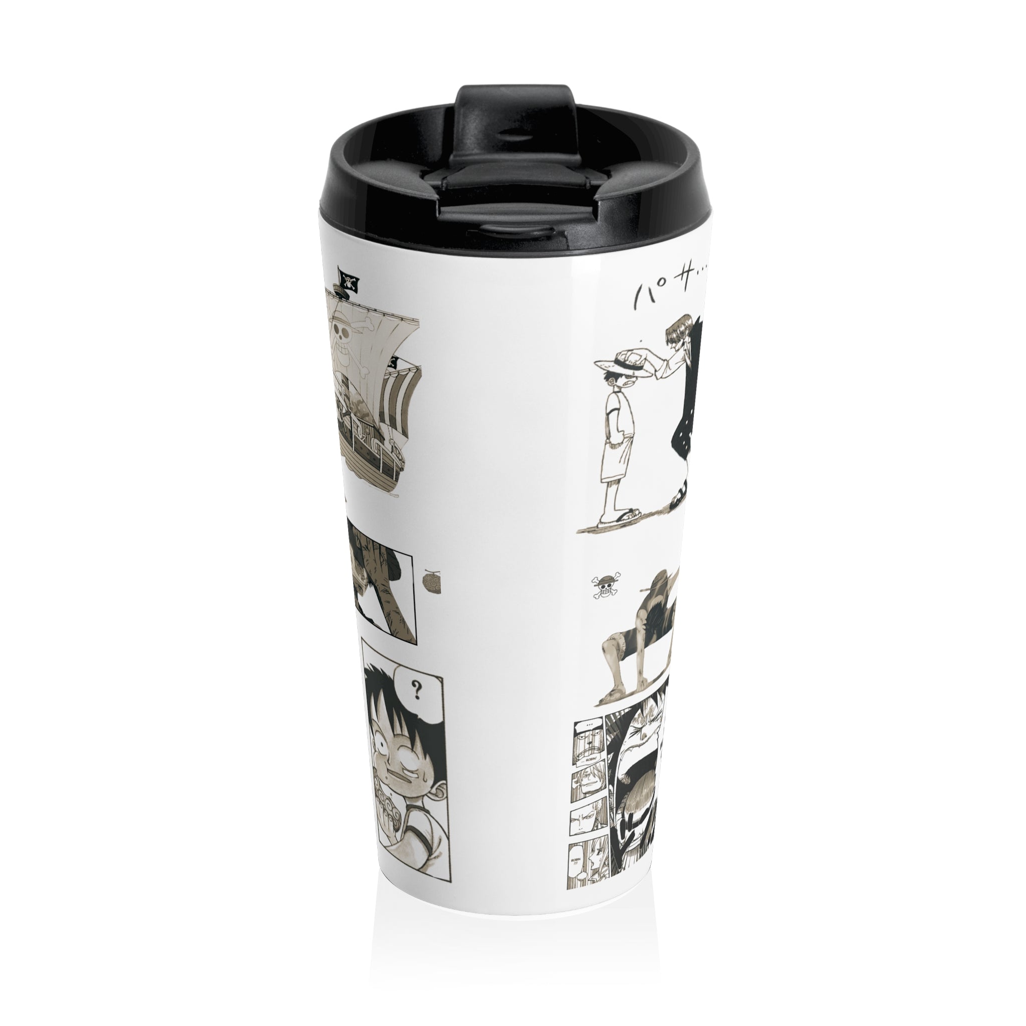 Luffy Inspired Anime Stainless Steel Travel Mug – 15oz Insulated Manga Tumbler for Gym, Office & Coffee