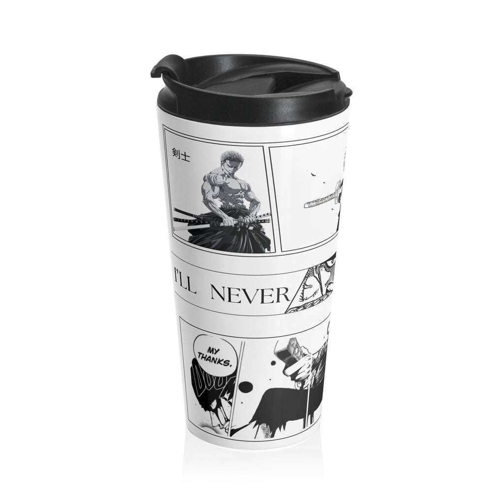 Zoro Anime Travel Mug – 15oz Stainless Steel Manga Tumbler for Coffee, Gym & Office