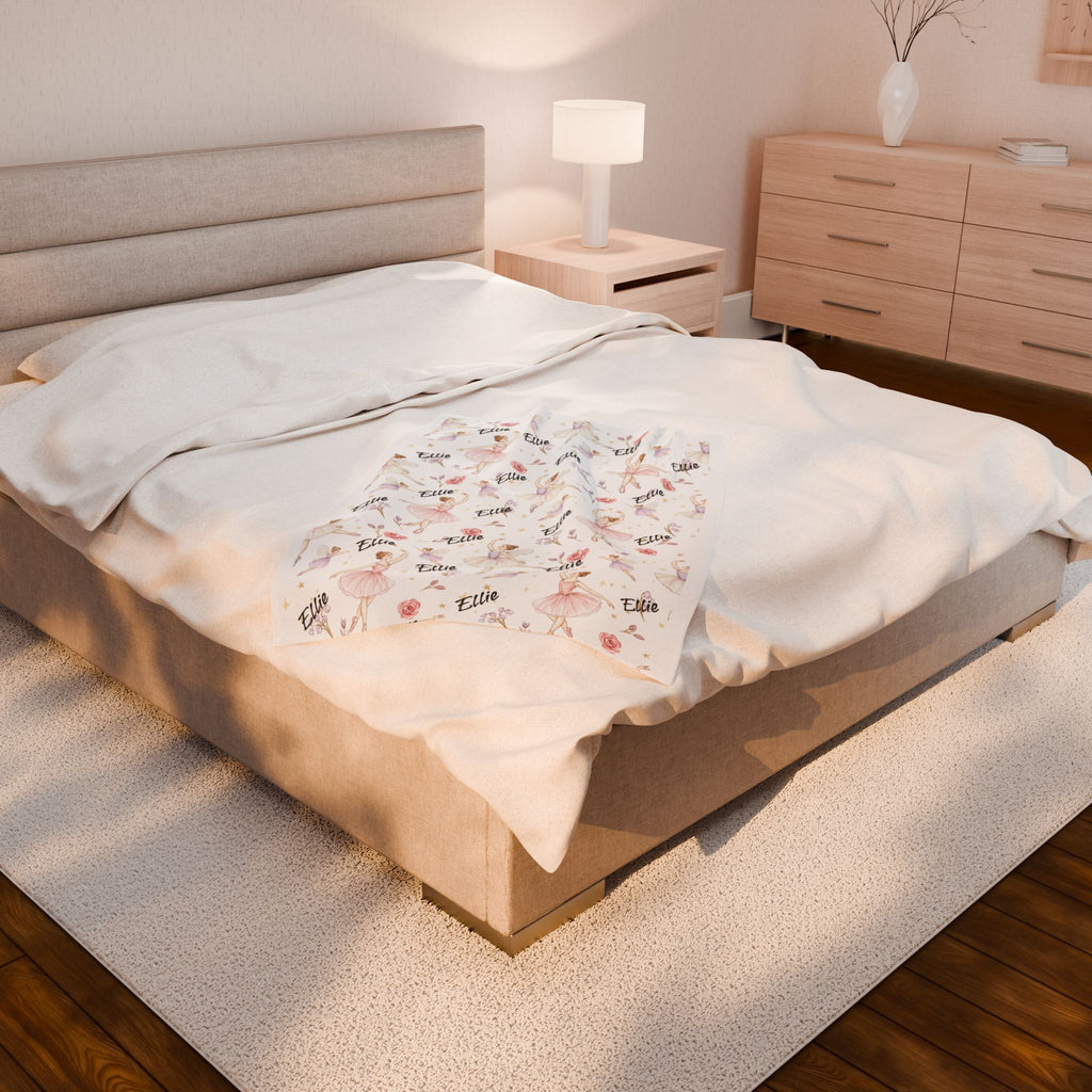 Personalized Enchanted Fairy Garden Plush Blanket — Magical Baby Nursery Throw