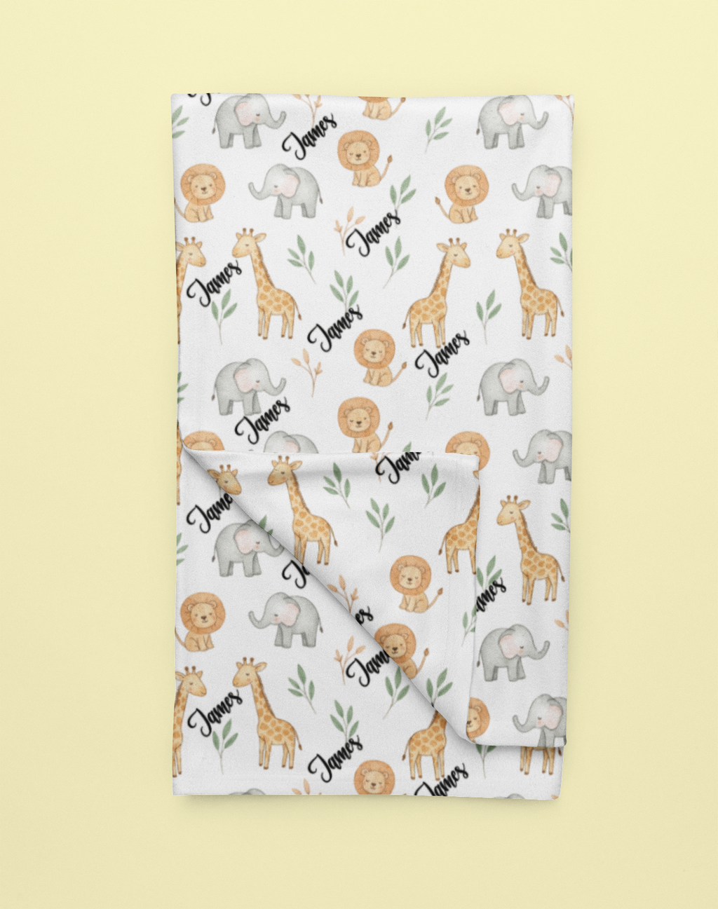 Personalized Zoo Adventure Plush Blanket — Cute Safari Animals Nursery Throw