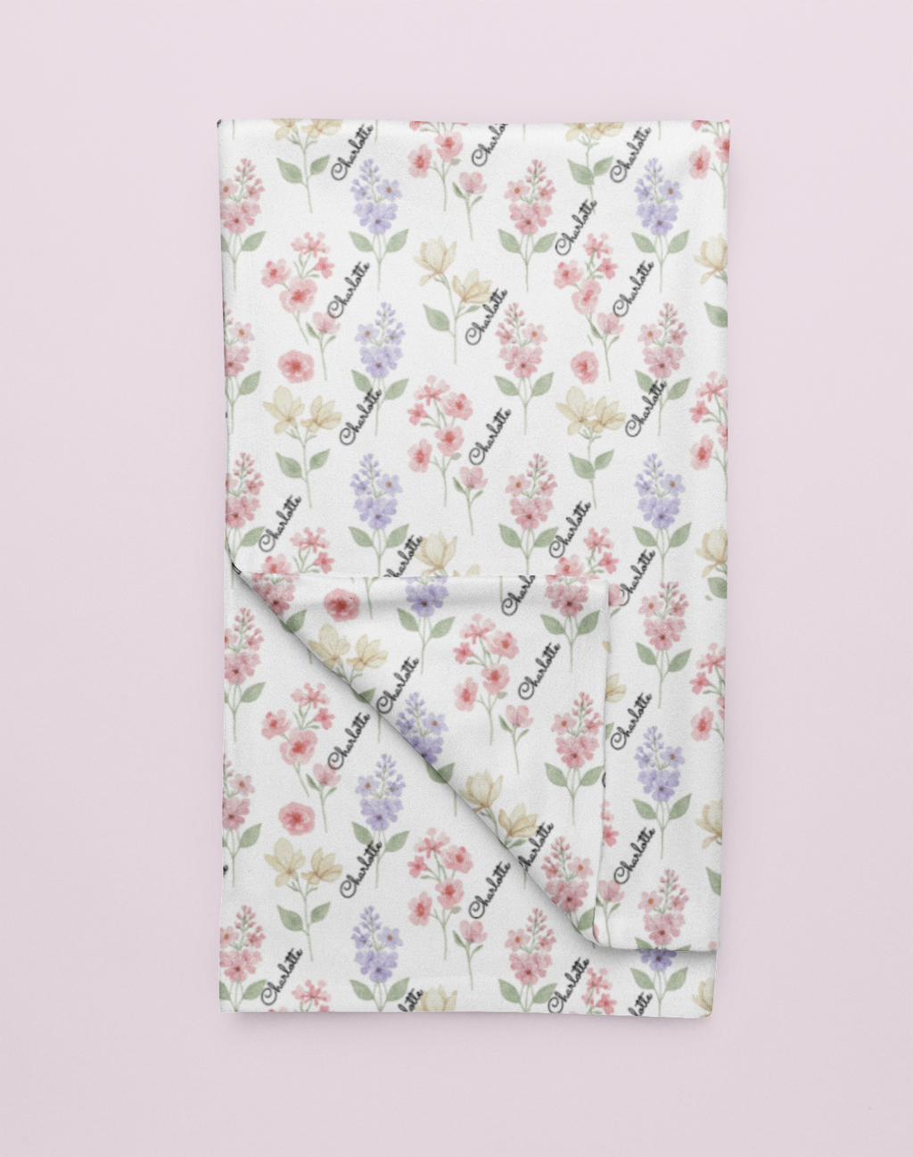 Floral Baby Blanket — Personalized Botanical Velveteen Nursery Throw